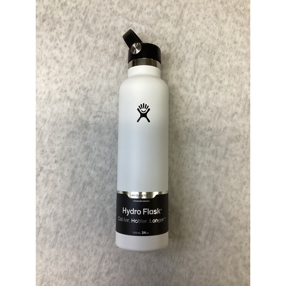 Hydro Flask 24 oz Standard Mouth Water Bottle White S24SX110 Flex Cap Insulated